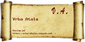 Vrba Atala névjegykártya